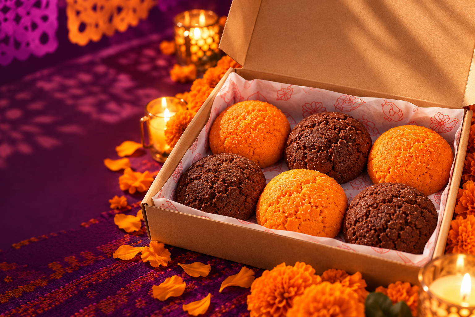 Calaverita para compartir con seis conchitas de Día de Muertos
